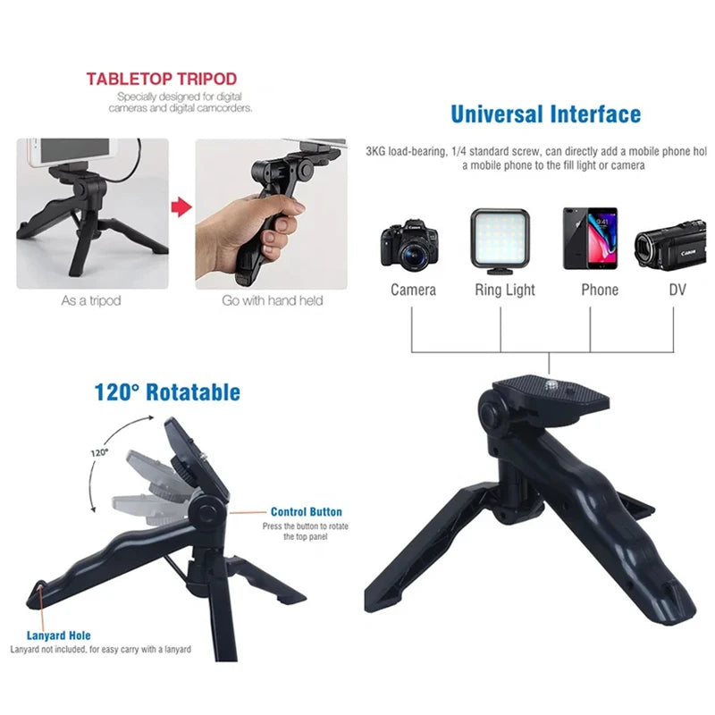 Kit vidéo VlogMaster avec trépied, lumière LED et microphone