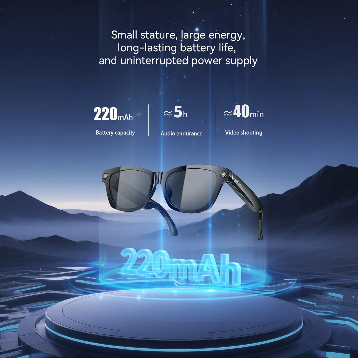 Lunettes connectées 4K IA avec caméra HD et appels Bluetooth