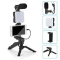 Kit vidéo VlogMaster avec trépied, lumière LED et microphone