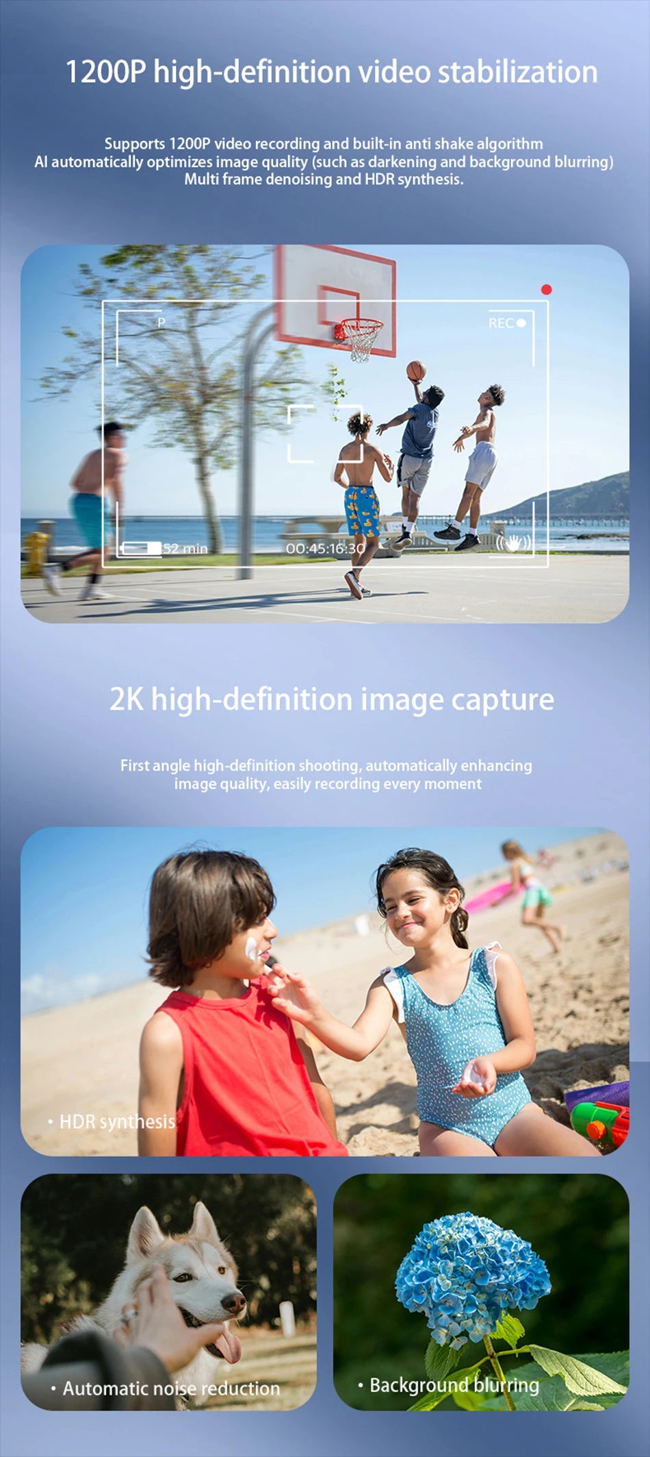Lunettes connectées 4K IA avec caméra HD et appels Bluetooth