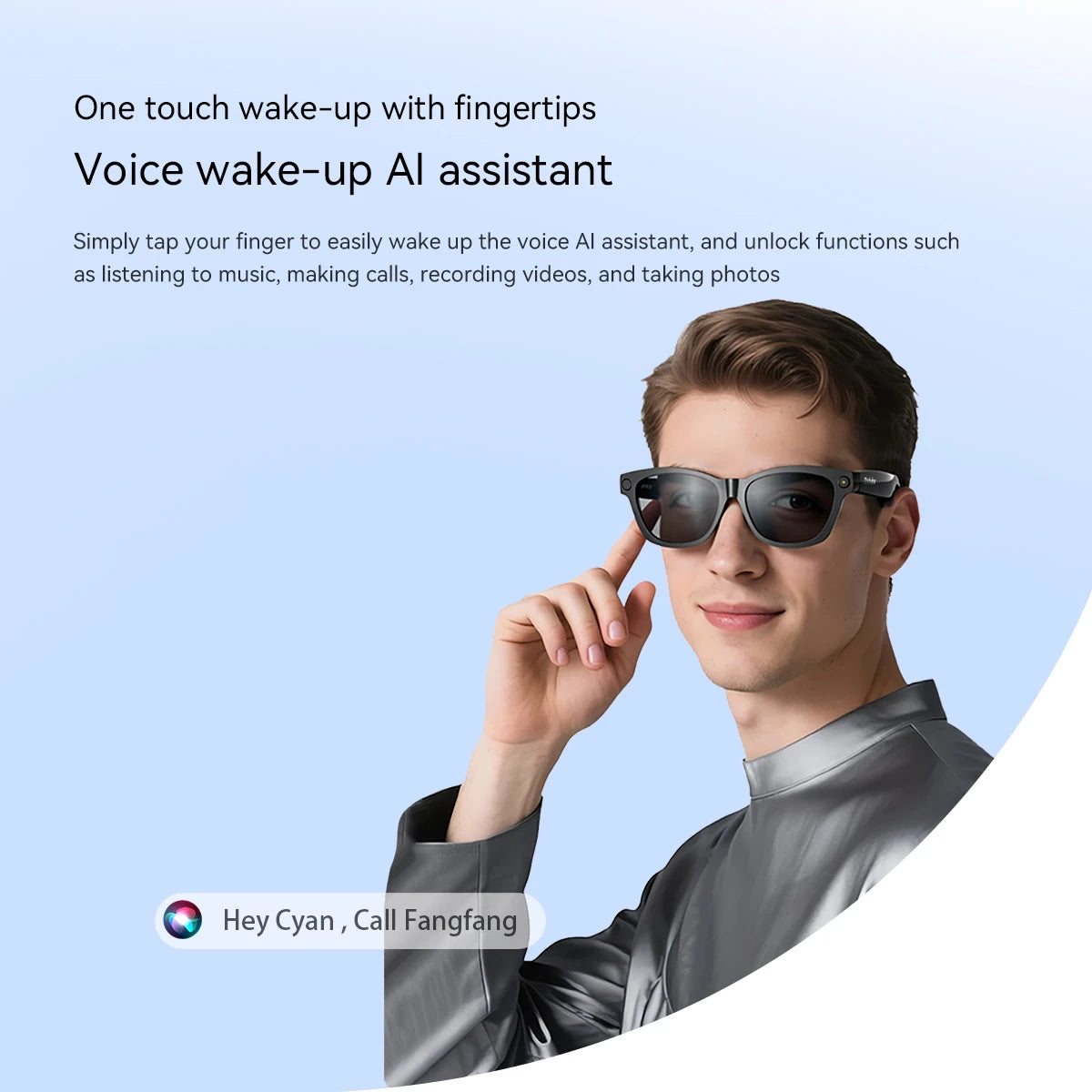 Lunettes connectées 4K IA avec caméra HD et appels Bluetooth